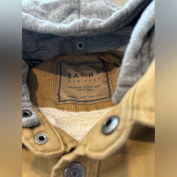 SOLD ✅ Jachs New York Men’s Heavyweight Sherpa Lined Khaki Jacket Hoodie Sz:L - Picture 7 of 14